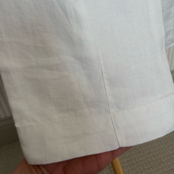 Athleta Retreat High Rise Linen Ankle Pant White Womens Size Large NWOT - Picture 10 of 12